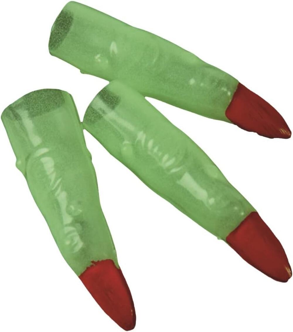 Glow in the Dark Plastic Witch Fingers 48 Pack Scary Halloween Costume Accessory